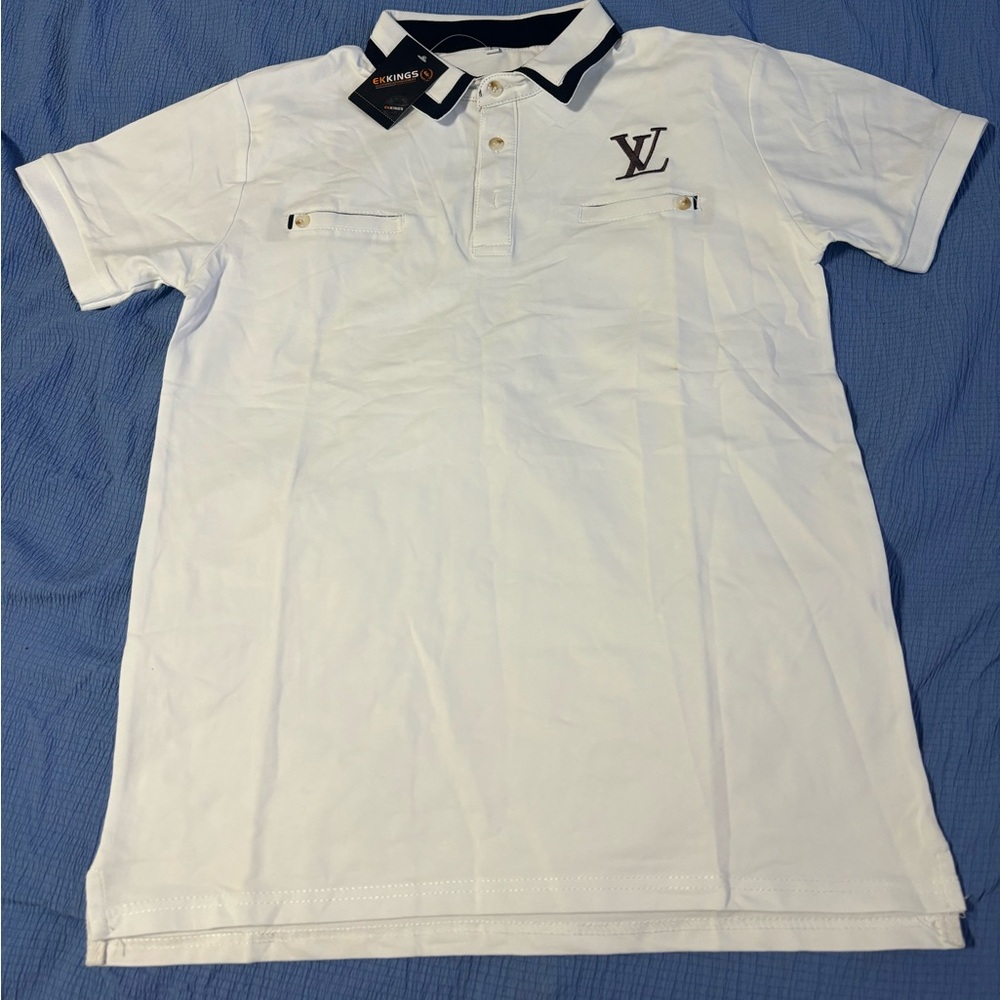 Louis Vuitton T shirt for men, boys white short sleeve EEKINGS new brand size:L